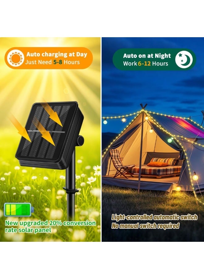 ضوء الحبل الشمسي مقاوم للماء IP65 39FT 100LEDs LED في الهواء الطلق ‎ ضوء الشمسية في الهواء الطلق لحزب حديقة فناء الزفاف المنزلي عيد الميلاد عيد الهالوين شجرة الديكور الإضاءة - Image 3